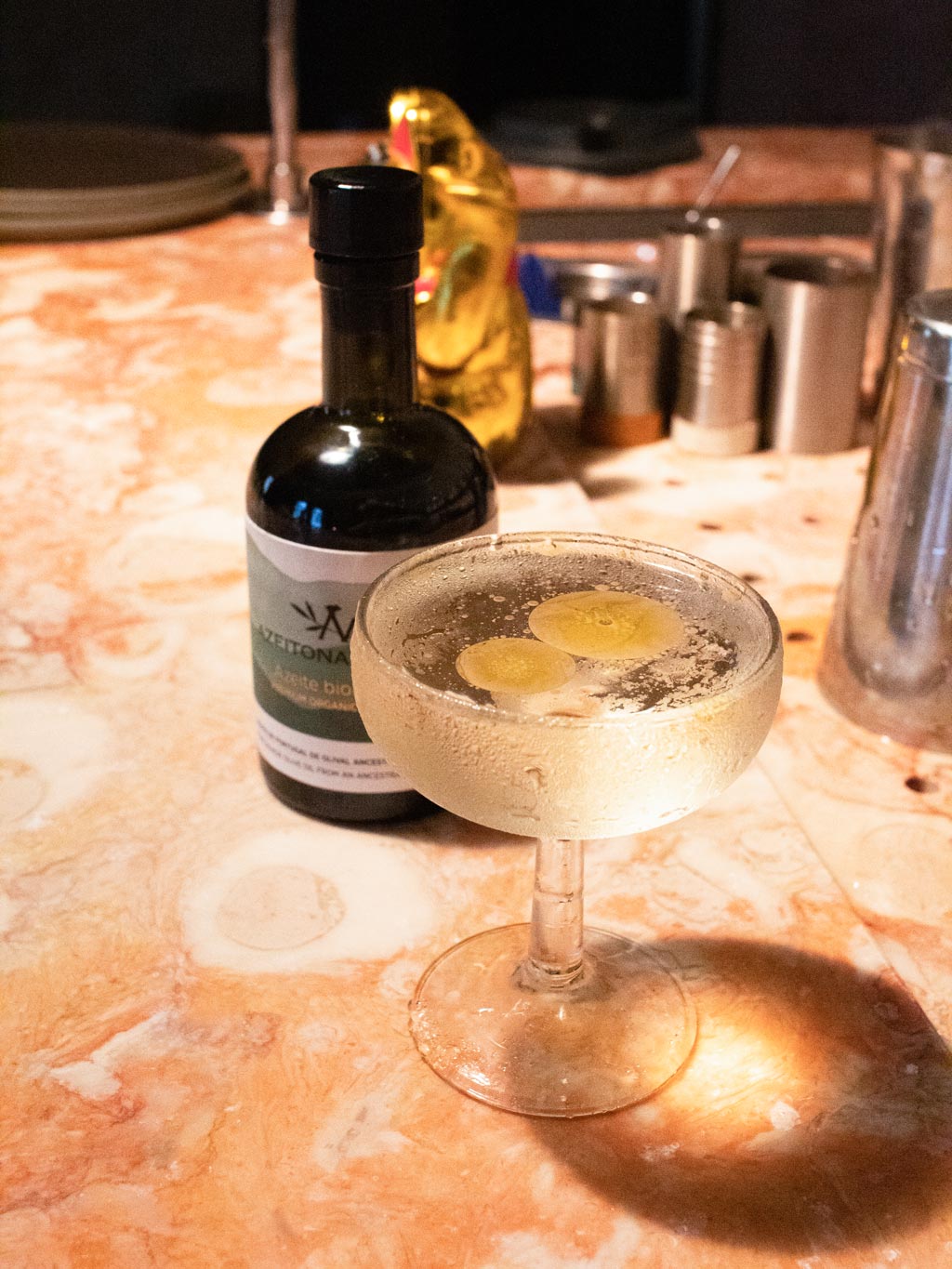 Lemon verbena and olive oil cocktail